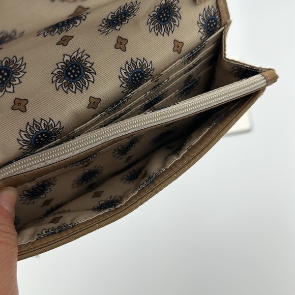 VERA BRADLEY Wildwood Wallet Twill Crossbody Tiger's Eye tan brown - Picture 8 of 12